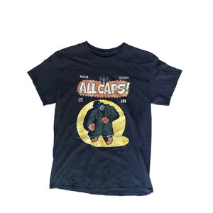 MF DOOM x Madlib “All Caps” Graphic Tee – Black Hip-Hop Rap Tee